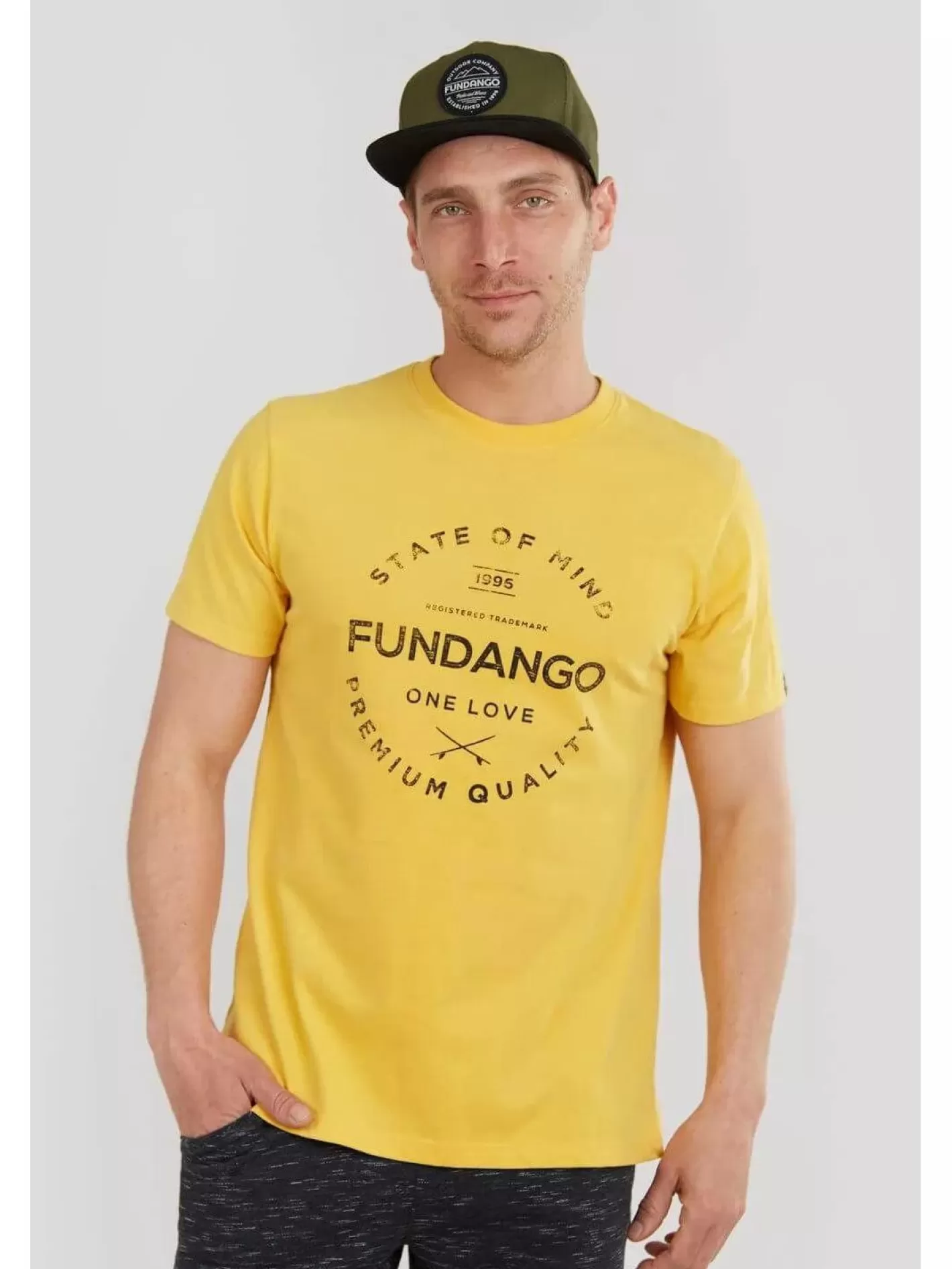 T-Shirt^Fundango Basic T Logo-2 T-Shirt Yellow