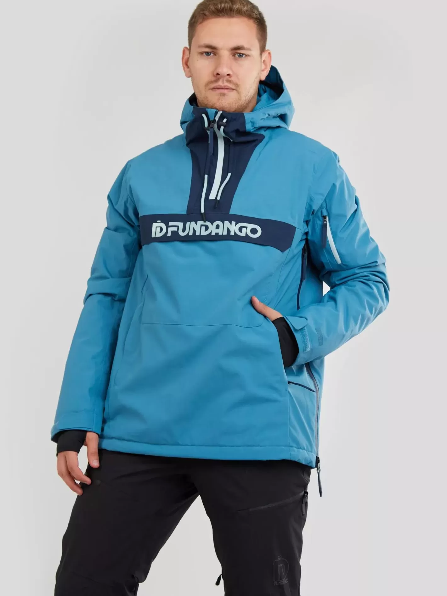 Ski Jacket^Fundango Burnaby Logo Anorak Light Blue