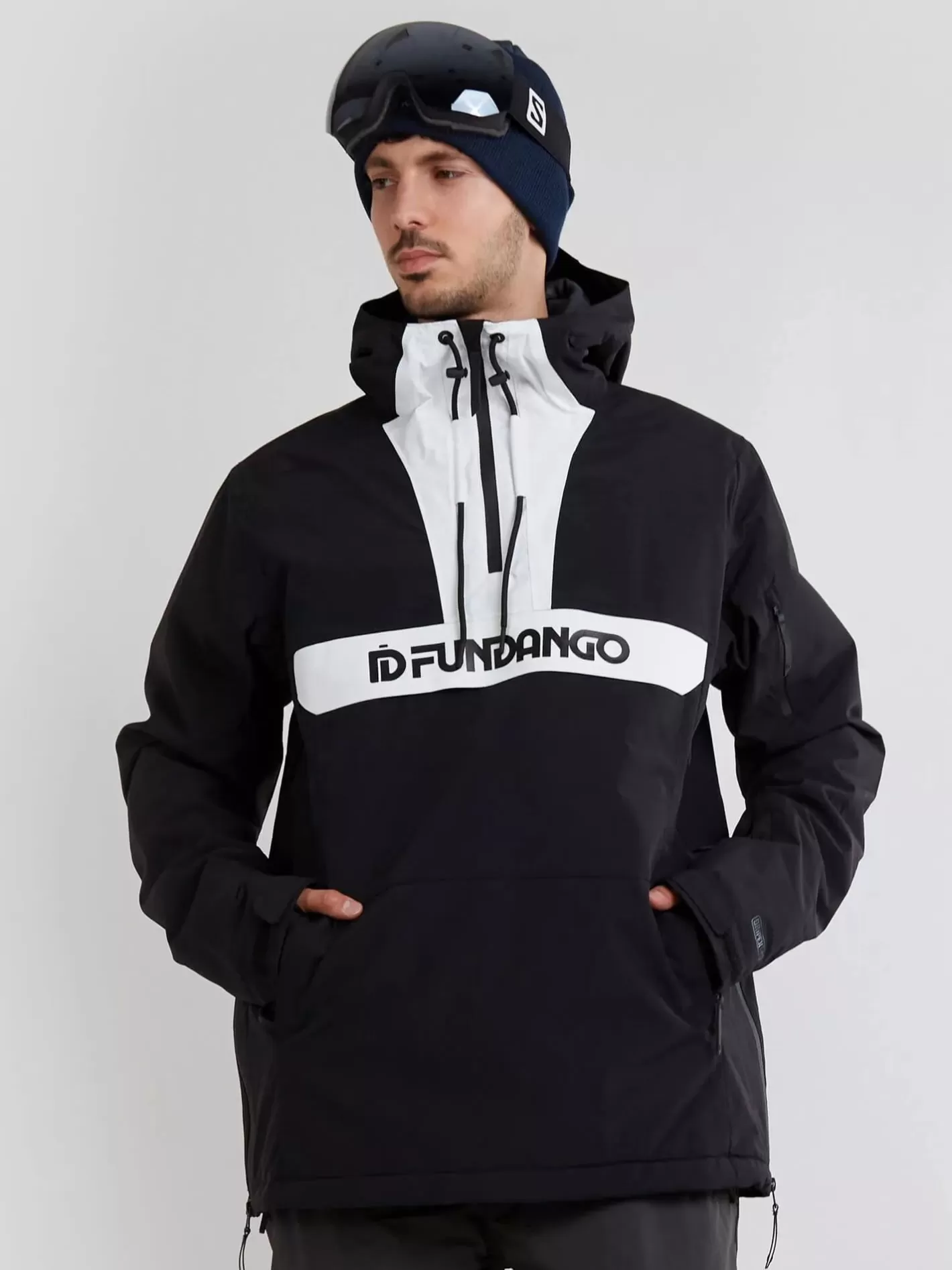 Ski Jacket^Fundango Burnaby Logo Anorak Black