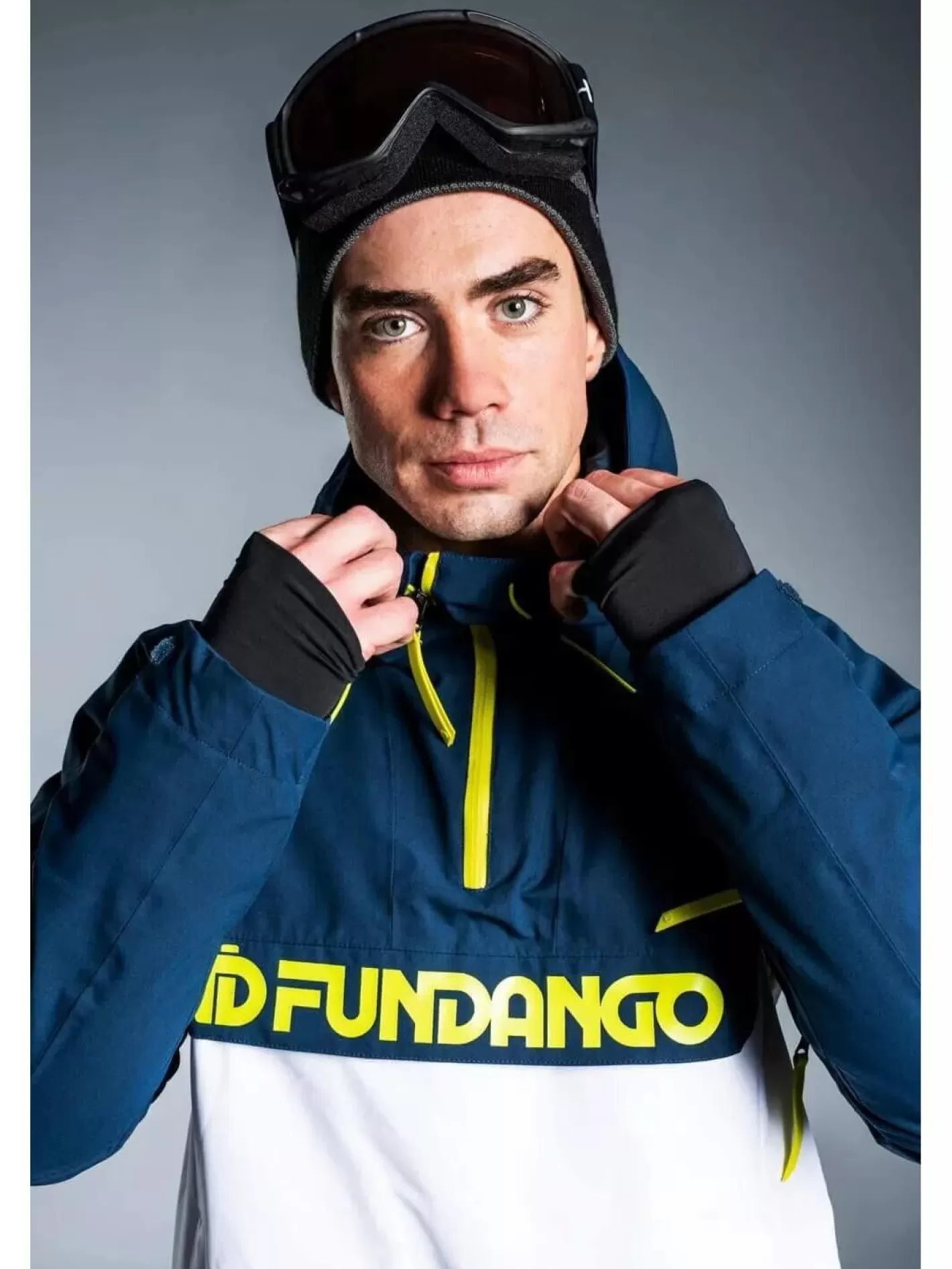 Ski Jacket^Fundango Burnaby Logo Anorak Dark Blue