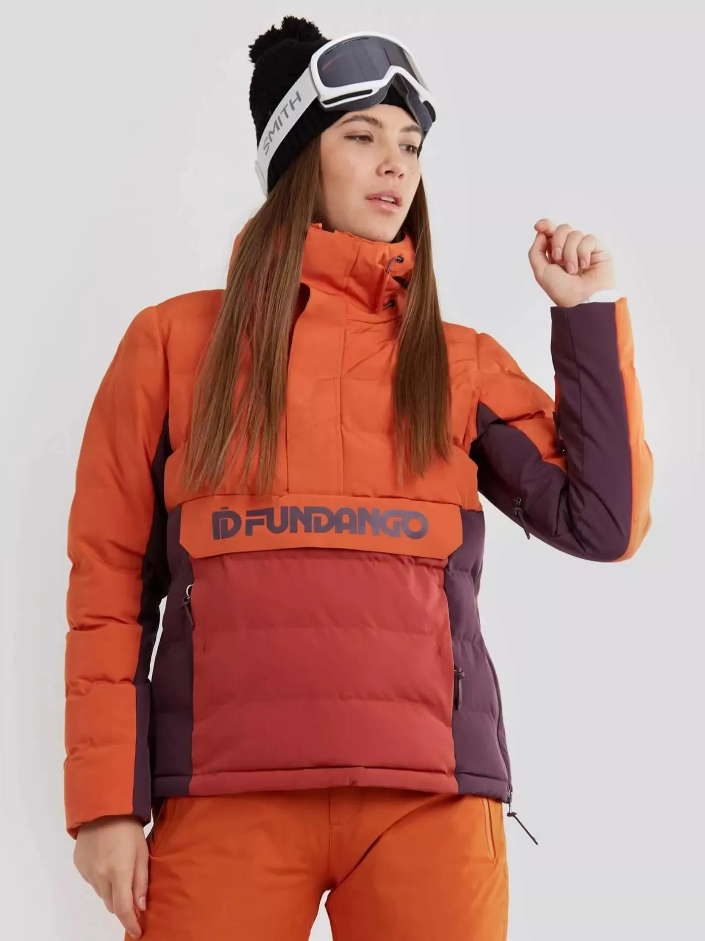 Ski Jacket^Fundango Everett Padded Anorak Orange