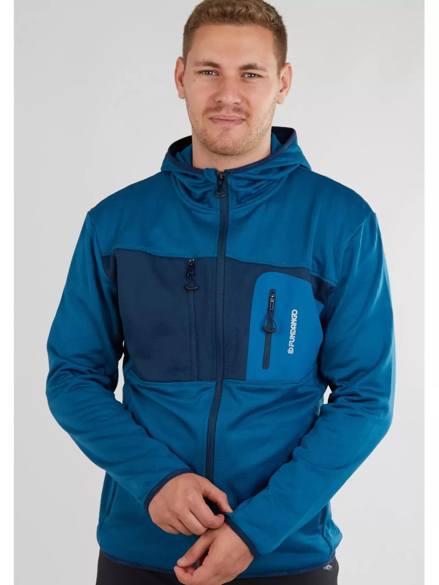 Softshell & Fleece^Fundango Fox Hybrid Jacket Light Blue