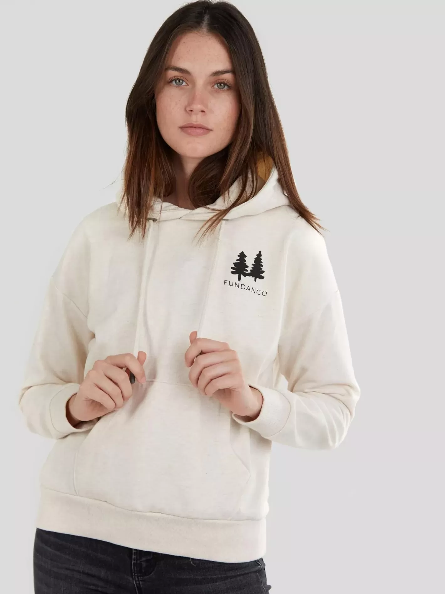 Sweatshirt^Fundango Haley Hooded Sweatshirt White