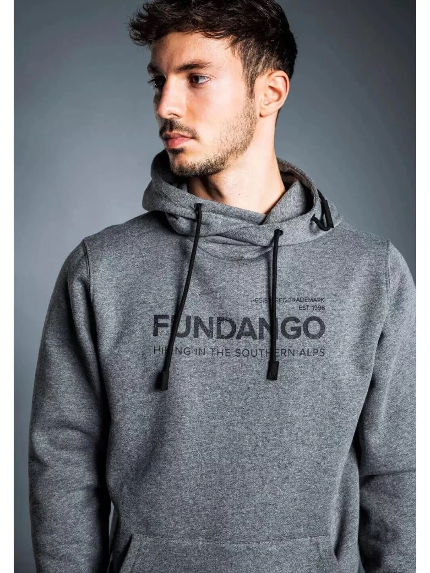 Sweatshirt^Fundango Hoover Hooded Pullover Grey