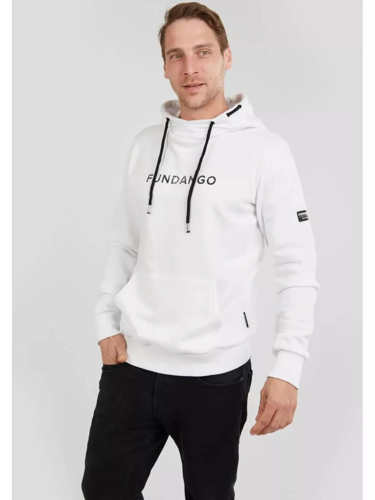 Sweatshirt^Fundango Hoover Hooded Sweatshirt White