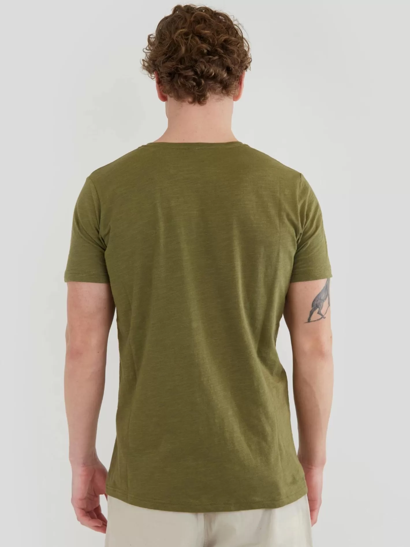 T-Shirt^Fundango Jaggy Structured T-Shirt Oliv