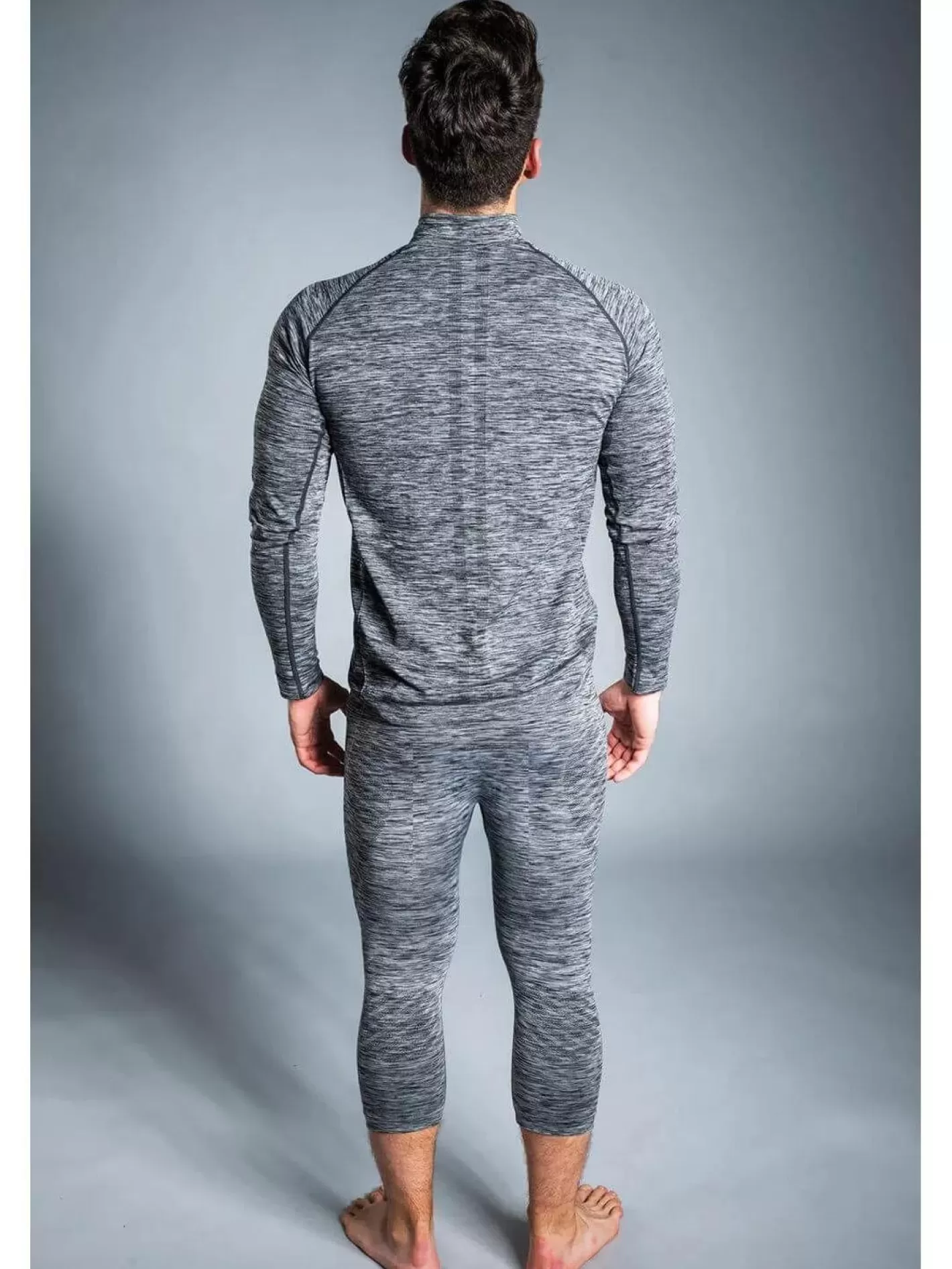 Baselayer^Fundango Seamless Halfzip Baselayer Set Grey