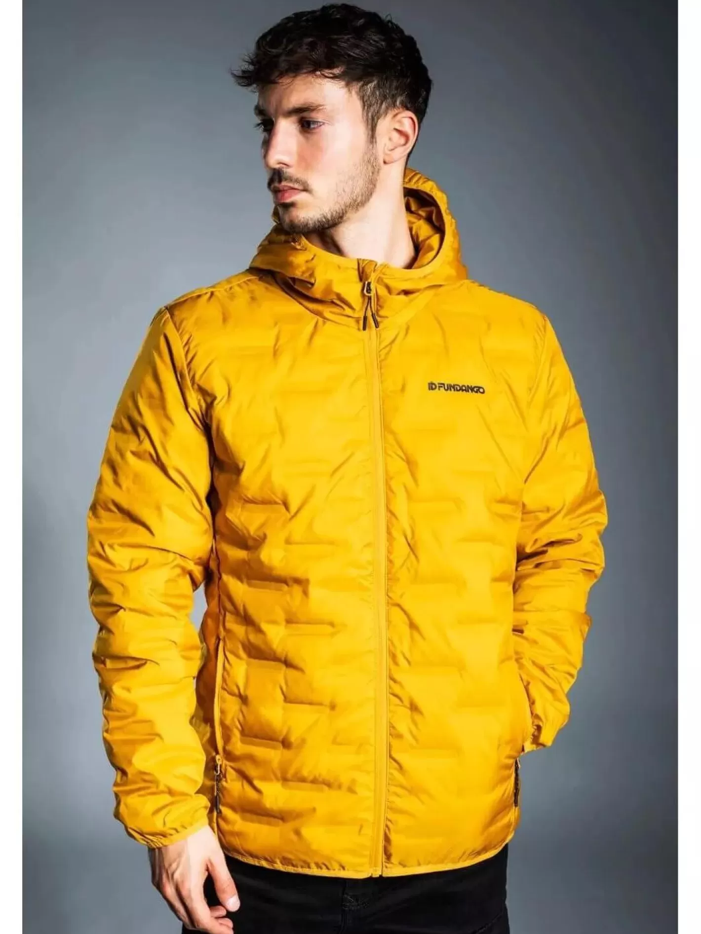 Casual Jacket^Fundango Smoke Hooded Down Jacket Yellow